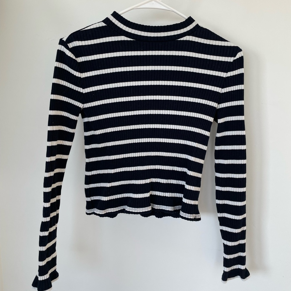 Banana Republic Striped Ribbed Cropped Top